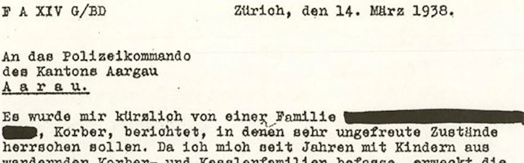 Brief von Alfred Siegfried an das Polizeikommando des Kantons Aargau
