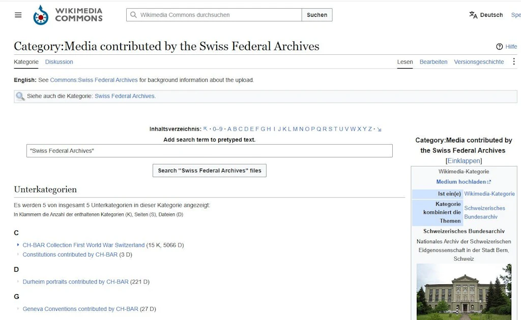Screenshot di Wikimedia Commons